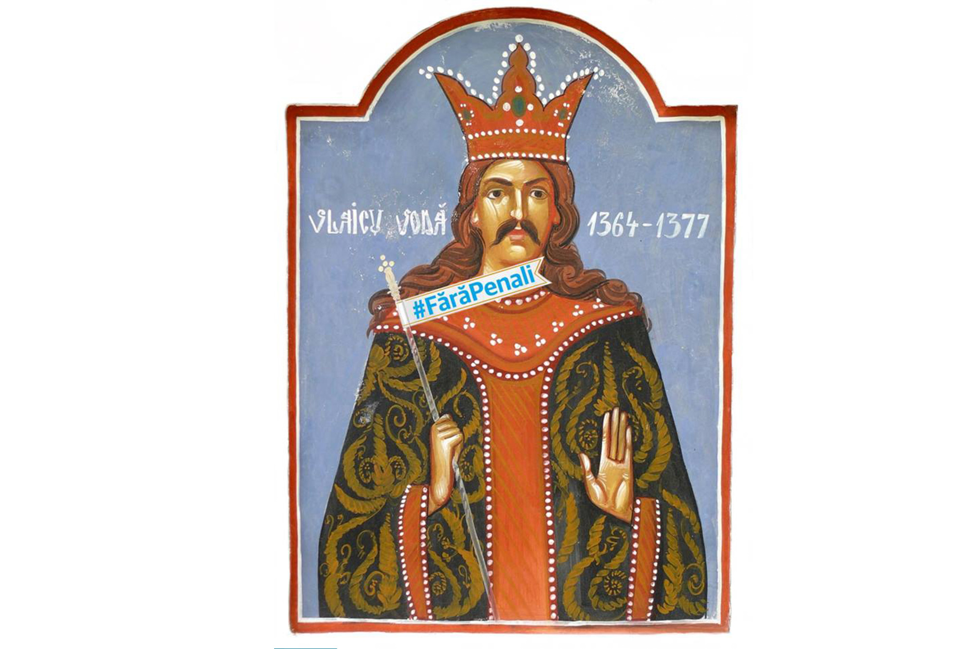 Vlaicu Voda #fara penali revista scena Leta Popescu scrieri imagine cu Vlaicu Vodă si textul #Fara Penali